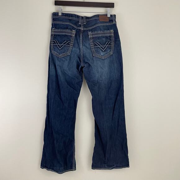 BKE Tyler Jeans Men's 32 x 28 Blue Straight Leg Medium Wash Denim Hemmed READ - Picture 2 of 12